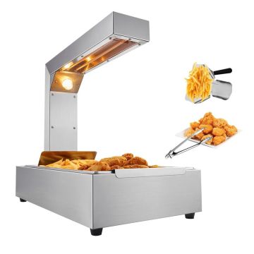 Electric stainless steel french fry heating lamp, 750 W, silver