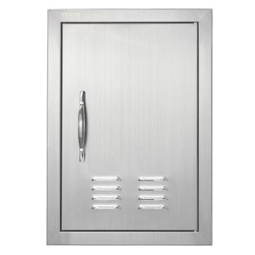 Grill door, 356x508 mm, stainless steel, single, with ventilation