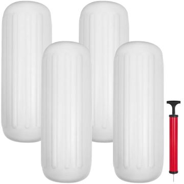 4 ribbed boat fenders 10"x28" for mooring protection