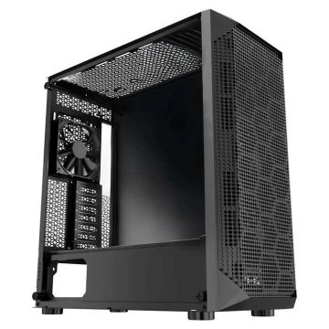 Obudowa do komputera gamingowego, średnia wieża, panel ze szkła hartowanego, filtr przeciwkurzowy, 4 wentylatory 120 mm, ATX/M-ATX/ITX
