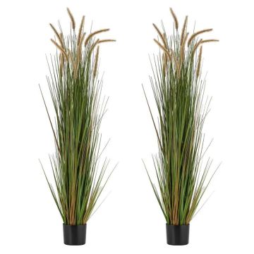Artificial grass plants, 2 pcs., 1499 mm, PVC, green in a pot, for indoor and outdoor decoration