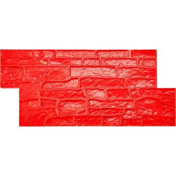Concrete stamp pad, 28x12x0.6 cm, red, stone and slate texture