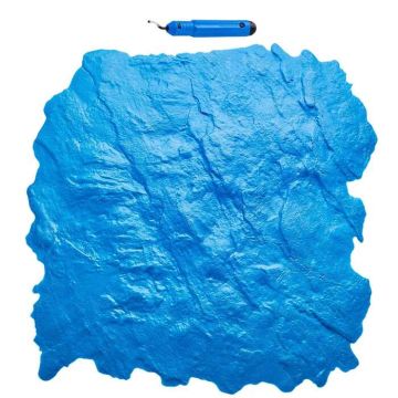 Concrete Texture Polyurethane Stamping Mat, 18x18 Inch, Blue