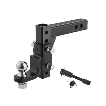 Adjustable Tow Hitch, 2-inch Ball, 7500 lbs, Black