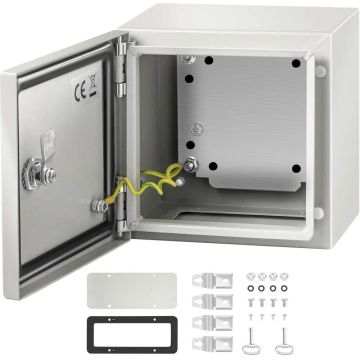 Puszka elektryczna ze stali NEMA 4X, 20x20x15 cm, wodoodporna i pyłoszczelna IP66