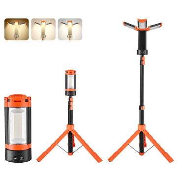 Akumulatorowa lampa robocza LED, 2200 lm, ze stojakiem i statywem