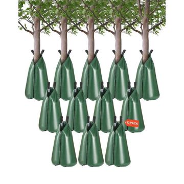 Tree watering bags, 12 pcs, 20 gallon, slow release, reusable