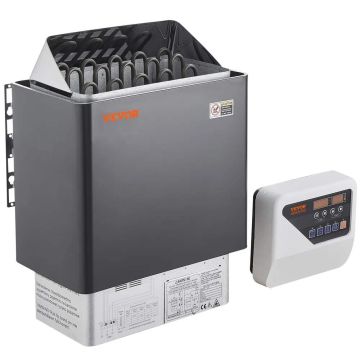 Piec elektryczny do sauny 8 kW, 400 V 3N, z timerem i sterownikiem cyfrowym, do pomieszczeń o kubaturze 8–12 m³