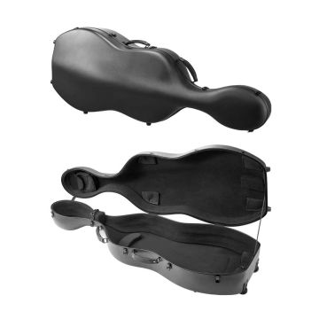 Full size 4/4 cello case, carbon fiber, black, travel
