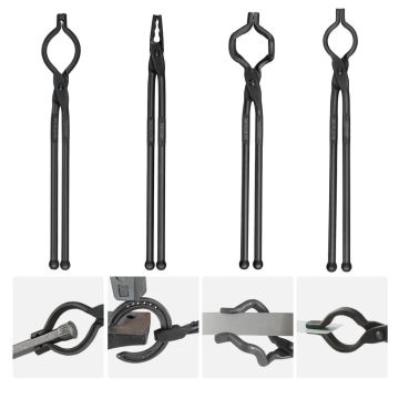 Blacksmith's pliers, 45.7 cm, carbon steel, 4 pcs., V-shaped gripping and screw-type
