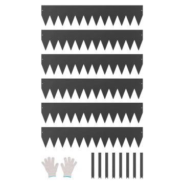 Стальная бордюрная лента для ландшафтного дизайна, 40x8 дюймов, черная, 6 шт., устойчивая к ржавчине.