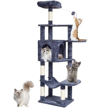 Sisal Cat Trainer and Scratcher, 60.6", Dark Grey