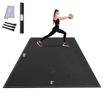 Mata antypoślizgowa do jogi, 2,4 x 1,5 m, do pilatesu i fitnessu