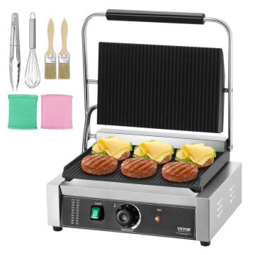 Electric commercial panini sandwich maker, 35.6x22.9 cm