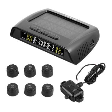 RV Tire Pressure Monitoring System, Wireless, 6 Sensors, Solar Charging