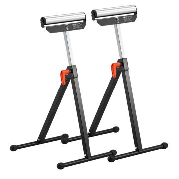 2-Pack Roll Stands, 135 lb Load Capacity, Adjustable Height 26.8-42.5 Inches, Foldable Polished Steel Roll Stands