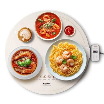 Electric silicone food warmer mat for buffet, adjustable temperature