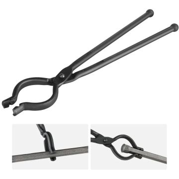Blacksmith's tongs, 45.7 cm, V-shaped, carbon and A3 steel