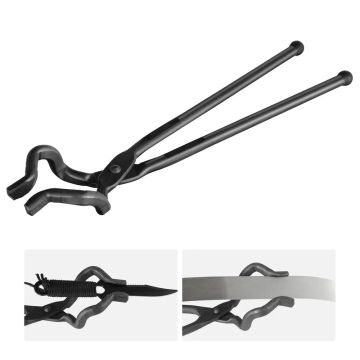 Blacksmith's tongs 18 inches, carbon and A3 steel, V-shaped