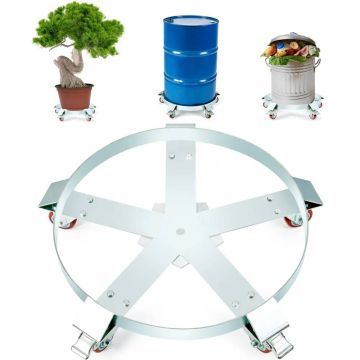 Wózek do transportu beczek o dużej wytrzymałości 208,2 l, 567 kg, rama stalowa, 5 kół