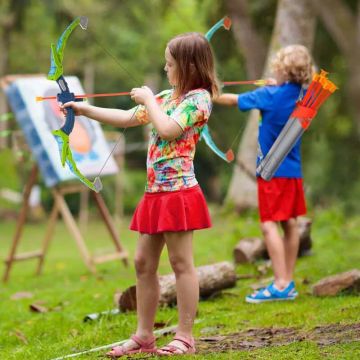 Bow and arrow set for kids with targets and shooting toys