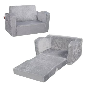 Sofa dziecięca rozkładana, szara