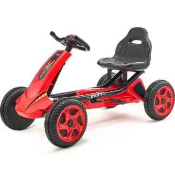 Children's off-road pedal go-kart, red, 3-8 years.