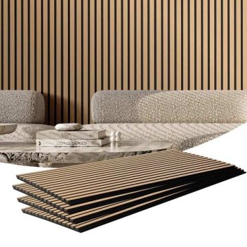 Wooden acoustic wall panels, 23.6x47.2 inches, light oak