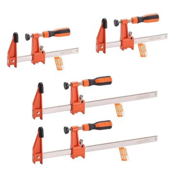 Zaciski stolarskie i metalowe w kształcie litery F, żeliwne, 15–30 cm, 4 szt.