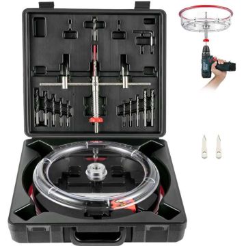 Adjustable diameter plunge saw set, 40-300 mm, with dust guard
