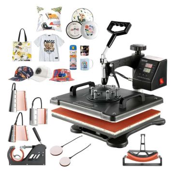 VEV Multifunctional Heat Transfer Machine, 38x30 cm, 8 in 1, for T-shirts, mugs, hats