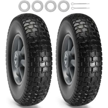 Sturdy PU rims with tubeless tires, 25.4 cm, 2 pcs. pack