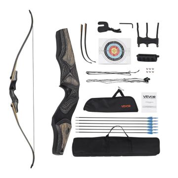 Recurve Wooden Bow and Arrow Set, 60 Inch, 30 Pounds, Ergonomic