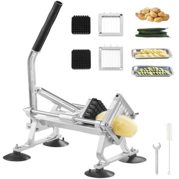 Commercial manual vegetable and fruit slicer, stainless steel, 3 sizes (1/4", 3/8", 1/2")