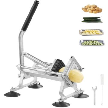 Commercial Manual Vegetable Slicer, Stainless Steel, 1/2 Inch, Non-Slip Feet