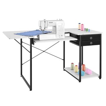 Multifunctional sewing table with drawers and adjustable shelf