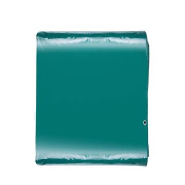 PVC waterproof tarpaulin, 16.5x29.5 feet, green, with grommets