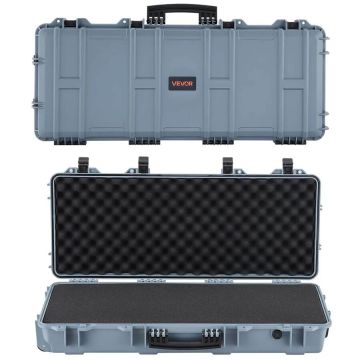 Hard lockable rifle case, 914 mm, IP67, grey, with wheels
