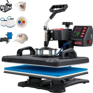 Heat press 5 in 1, 30.48x38.1 cm, clamshell sublimation vinyl printer