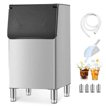 Commercial ice chest 136 kg, with adjustable rubber feet