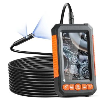 Endoscope camera with light, dual lens borescope, 499.9 cm cable, 10.9 cm screen
