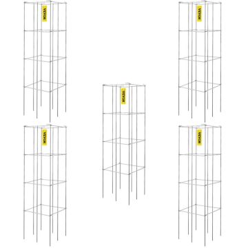 Tomato cage towers, PVC steel, 29.8x29.8x117.5 cm, 5 pcs.