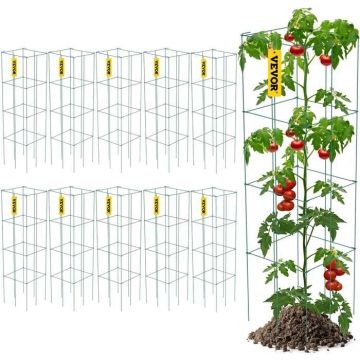 Tomato cages, green steel, 29.8x29.8x117.5 cm, 10 pcs.