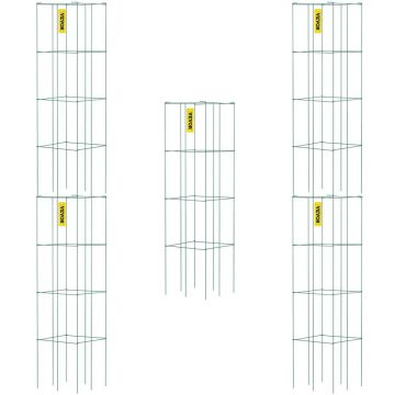 Tomato cages, 29.8x29.8x117.5 cm, 5 pcs., green PVC coated steel