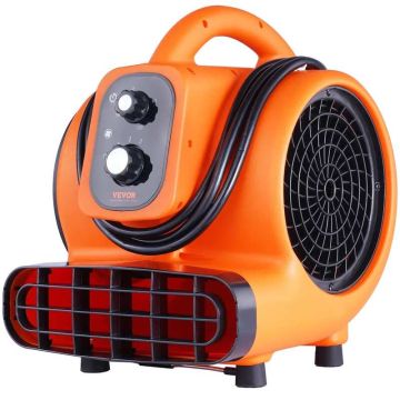 Portable floor blower with air flow regulator, 3 speeds, timer