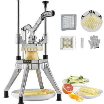 Commercial fruit and vegetable chopper, stainless steel, 0.64 cm blade