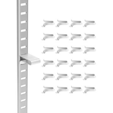 Adjustable steel shelf brackets, 40 pcs., silver