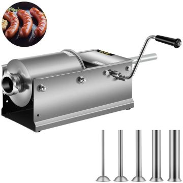 Horizontal manual sausage stuffer, 3 L, stainless steel