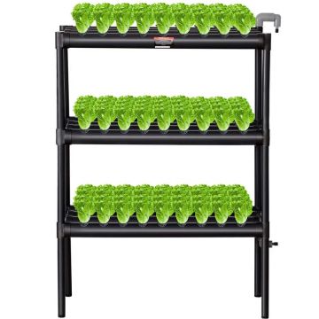 Hydroponic growing system 108 places, 3 layers, dark gray PVC