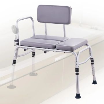 Bath bench with armrests, padded seat, 500 pounds, for disabled and elderly people